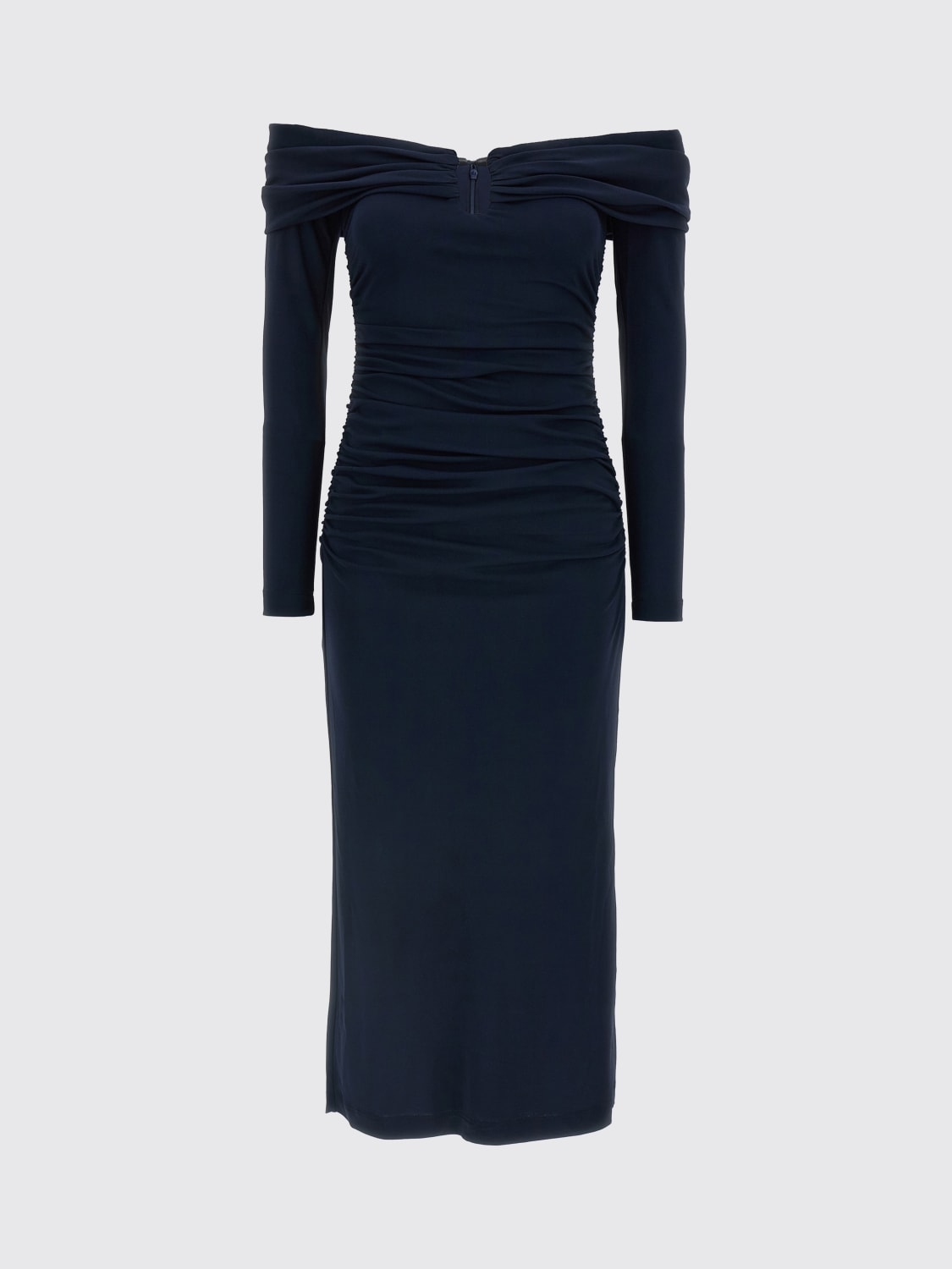 CAROLINA HERRERA ABITO: Abito midi Carolina Herrera in crêpe, Blue - Img 1