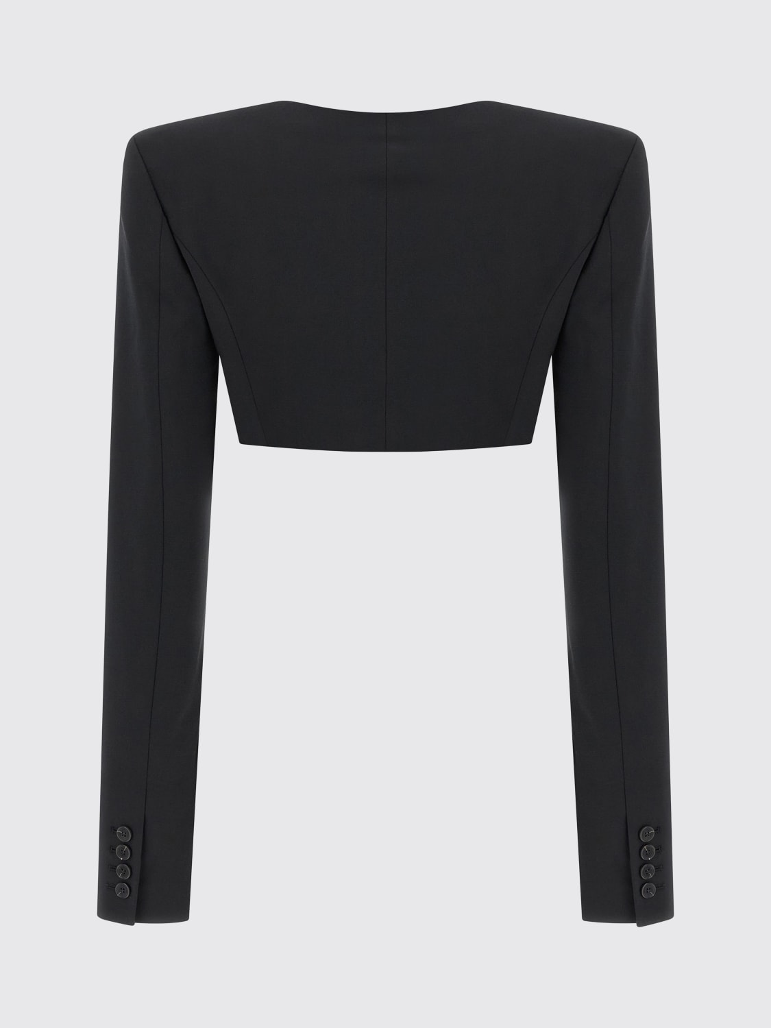 NENSI DOJAKA GIACCA: Giacca cropped in misto lana Nensi Dojaka, Nero - Img 2