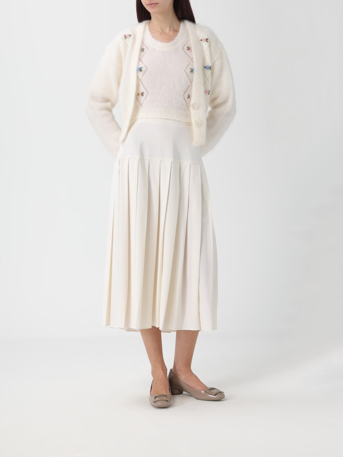 ALESSANDRA RICH JERSEY: Cárdigan mujer Alessandra Rich, Blanco - Img 2