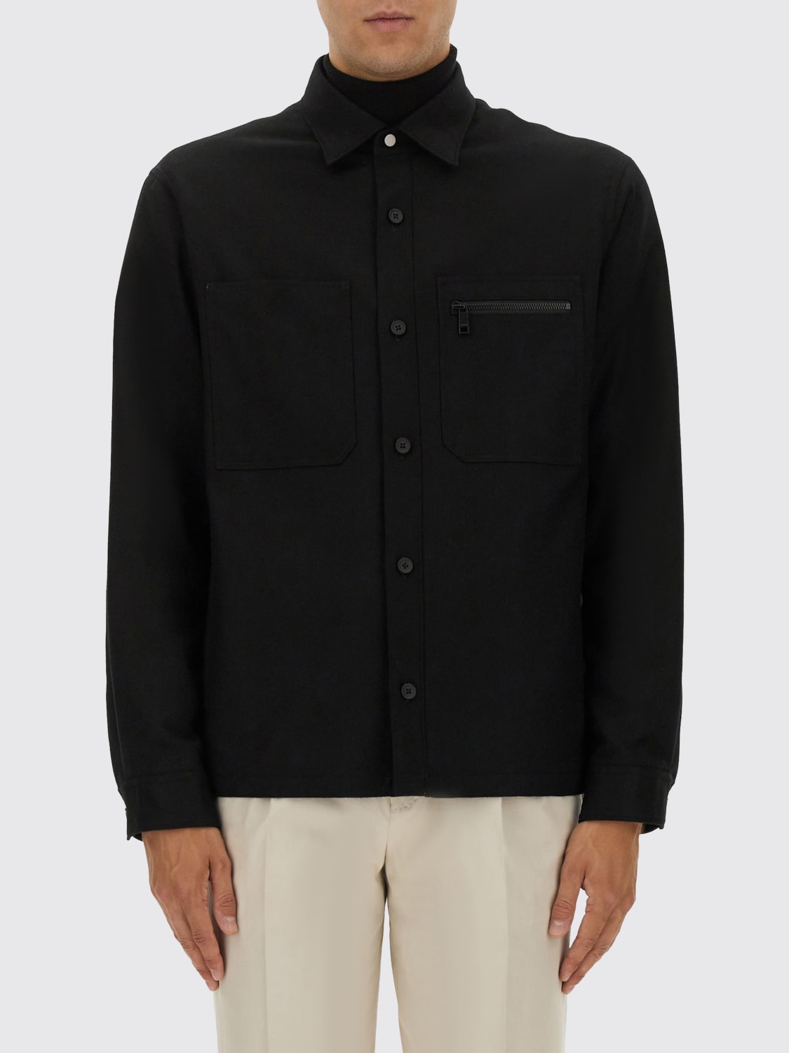 ZEGNA JACKET: Shirt men Zegna, Black - Img 1