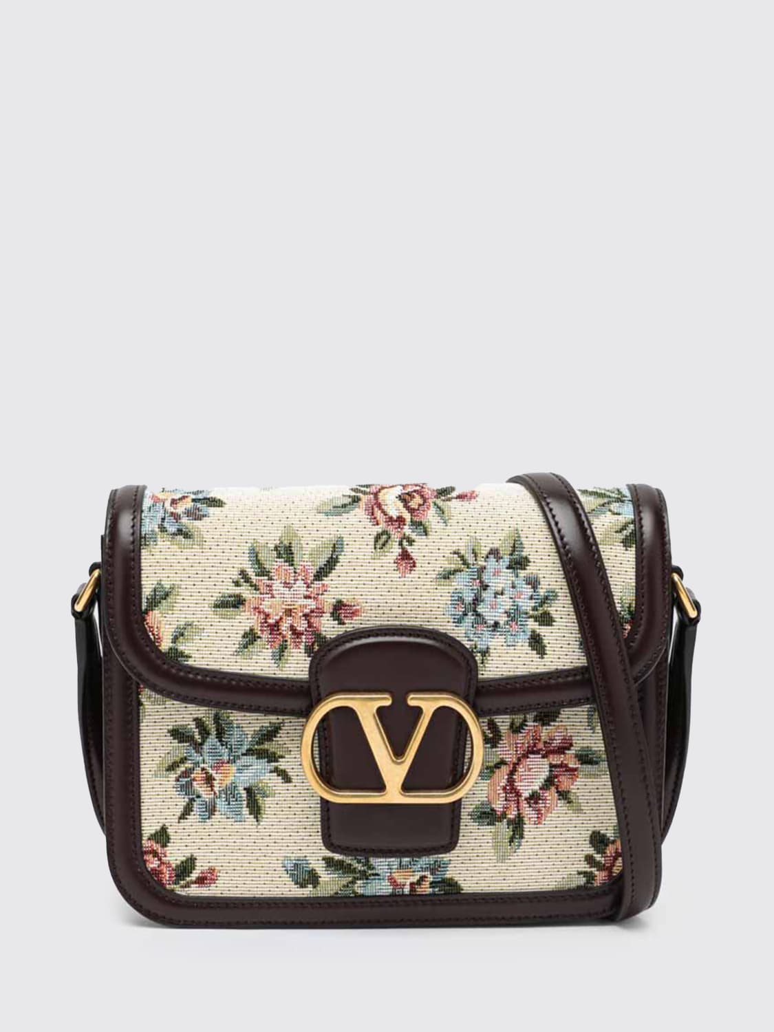 VALENTINO GARAVANI BORSA MINI: Borsa 9TO5 Valentino Garavani in pelle e misto canvas jacquard, Fantasia - Img 1