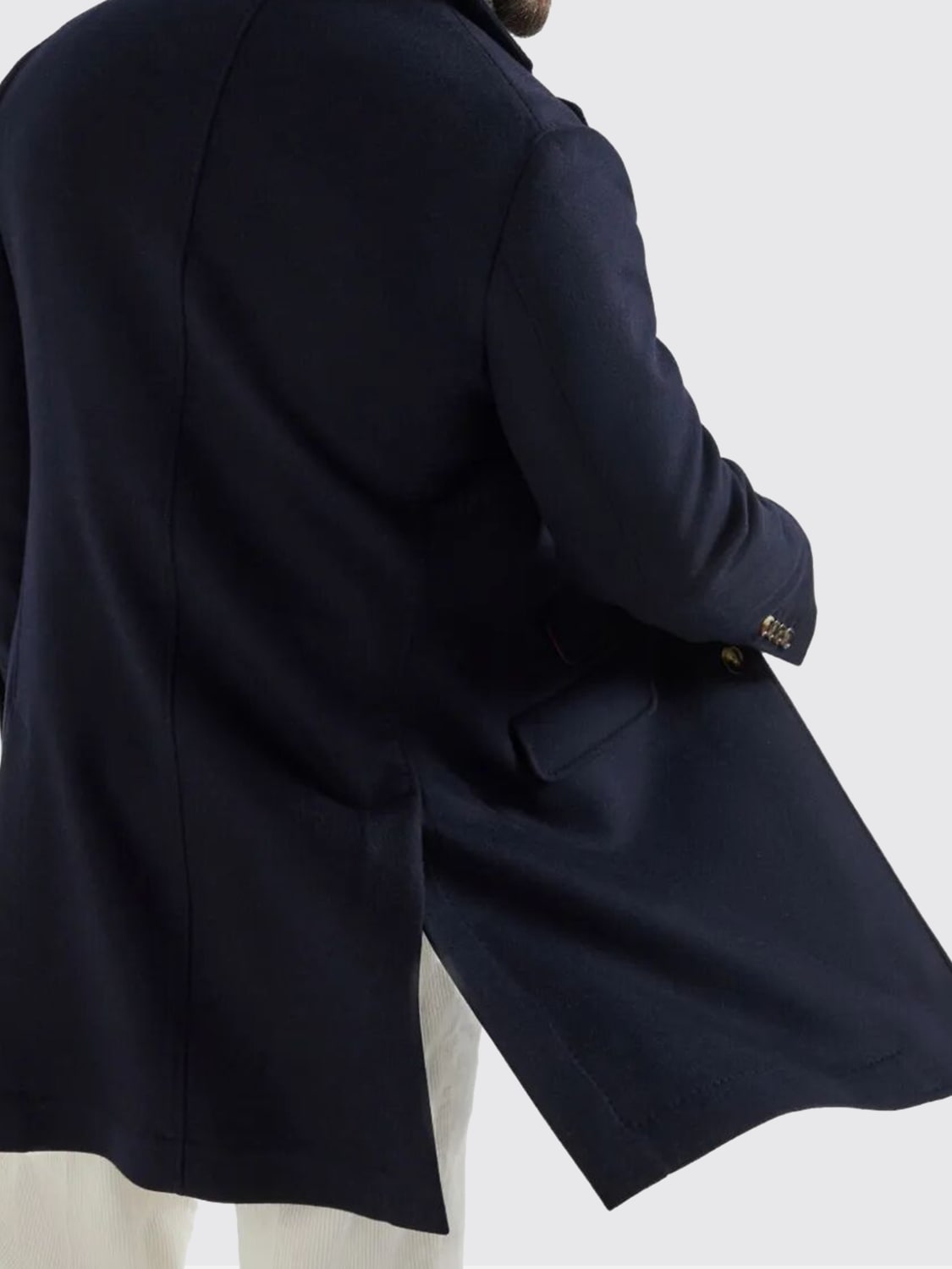 BRUNELLO CUCINELLI CAPPOTTO: Cappotto a monopetto Brunello Cucinelli in lana, Blue - Img 3