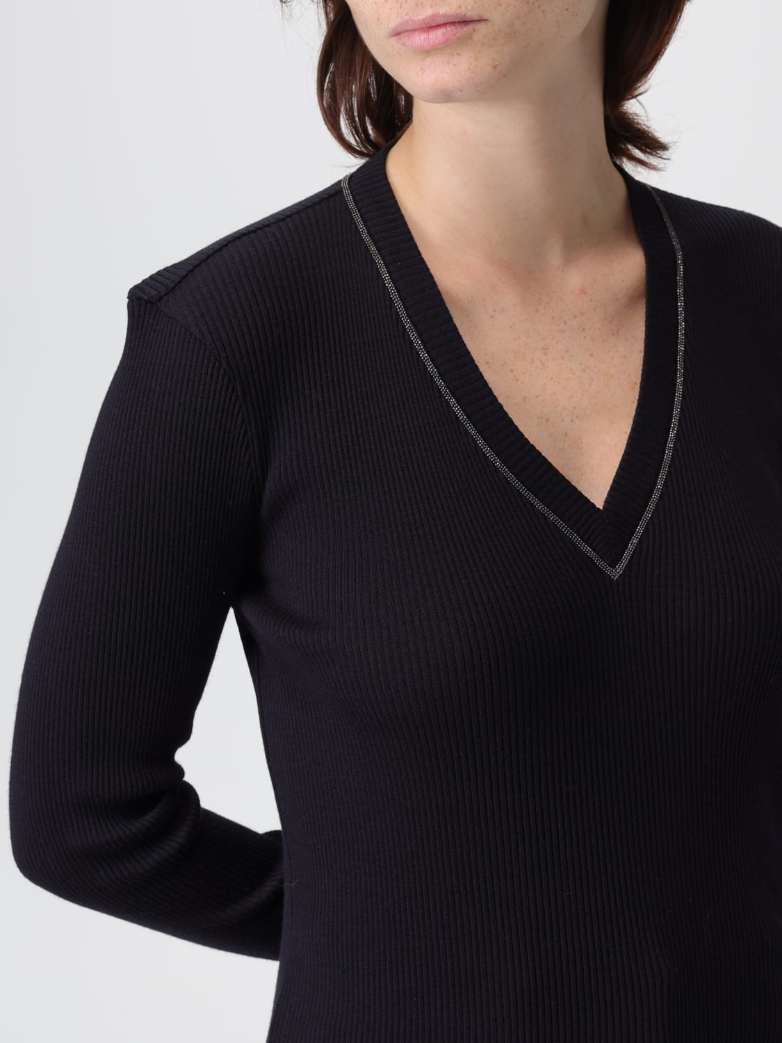 BRUNELLO CUCINELLI JERSEY: Jersey mujer Brunello Cucinelli, Azul Oscuro - Img 5