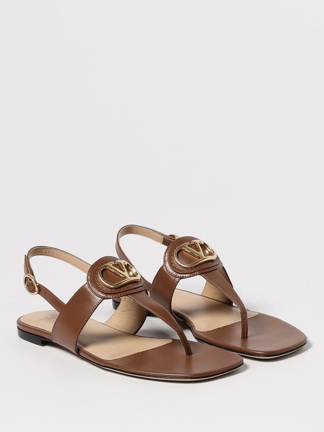 VALENTINO GARAVANI HEELED SANDAL: Flat sandals woman Valentino Garavani, Brown - Img 2