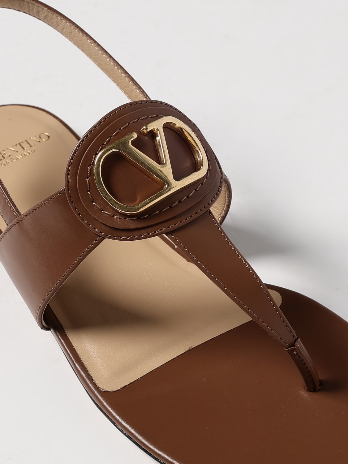 VALENTINO GARAVANI HEELED SANDAL: Flat sandals woman Valentino Garavani, Brown - Img 4