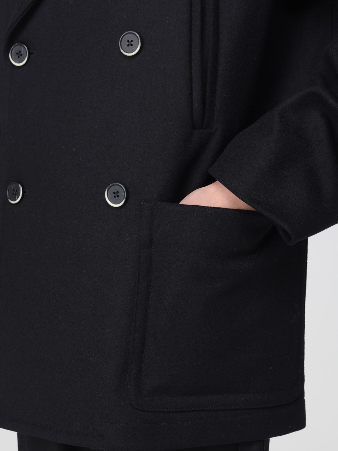 BARENA 大衣: 风衣 男士 Barena, 黑色 - Img 3