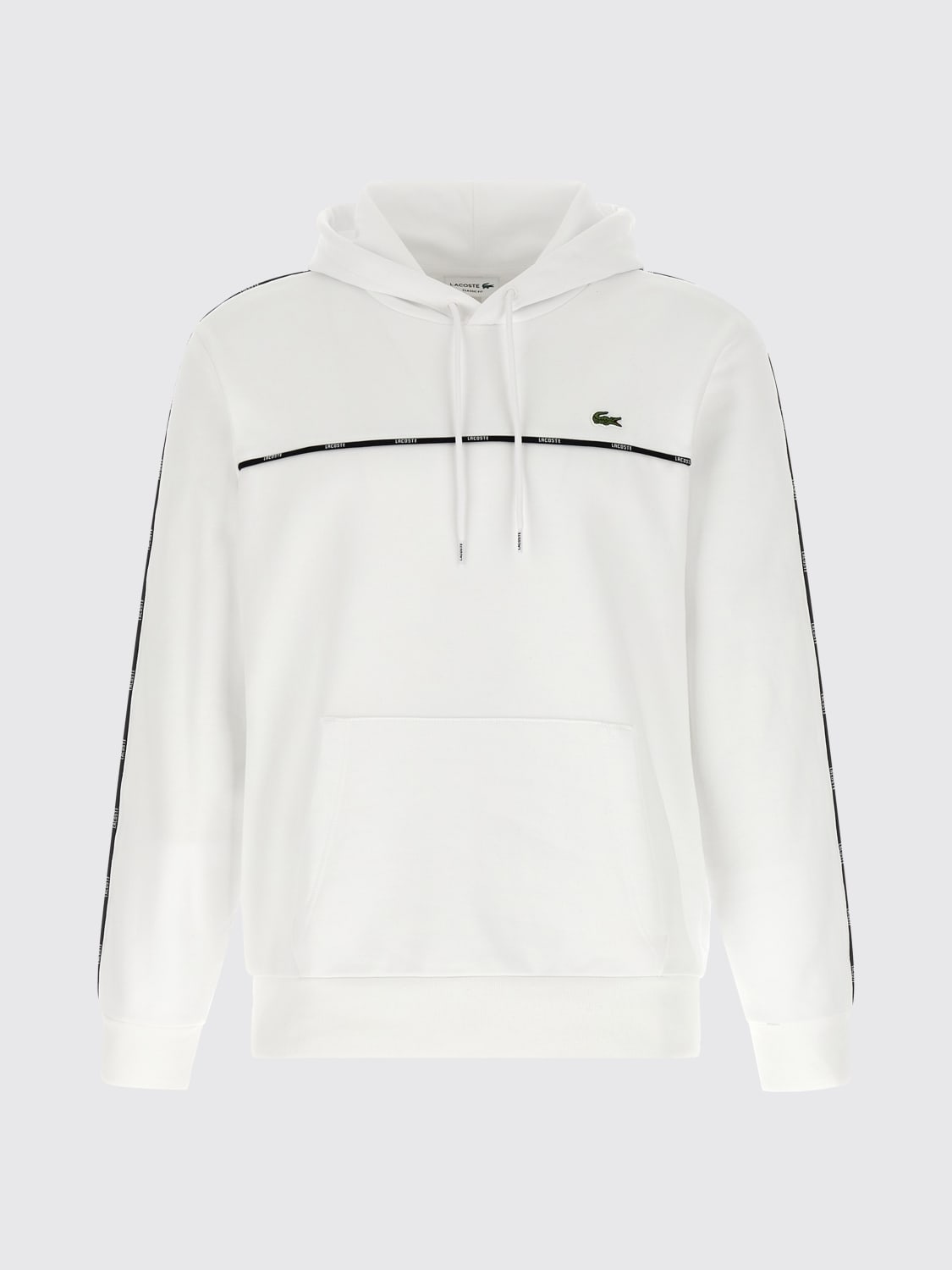 LACOSTE FELPA: Felpa in cotone con logo Lacoste, Bianco - Img 1