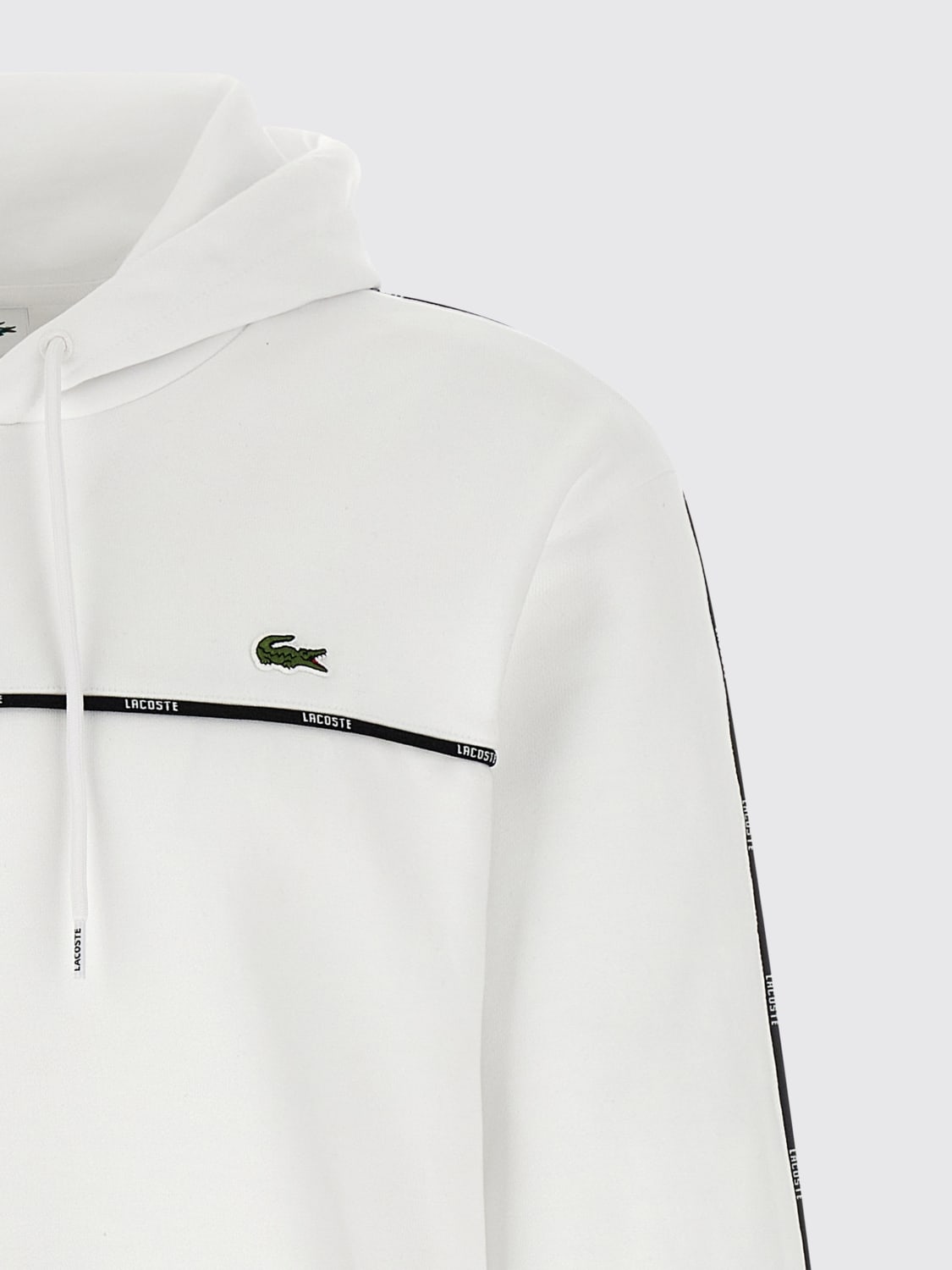LACOSTE FELPA: Felpa in cotone con logo Lacoste, Bianco - Img 3