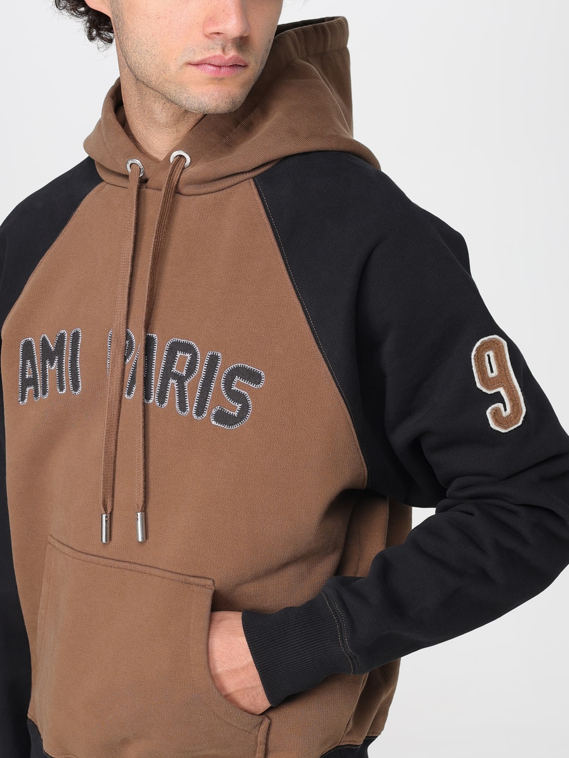 AMI PARIS SUDADERA: Sudadera hombre Ami Paris, Marrón - Img 3