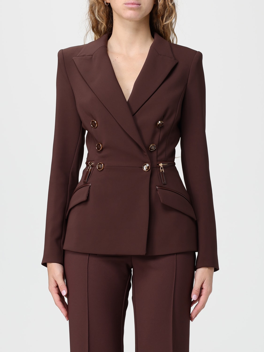 ELISABETTA FRANCHI JACKET: Blazer woman Elisabetta Franchi, Brown - Img 1