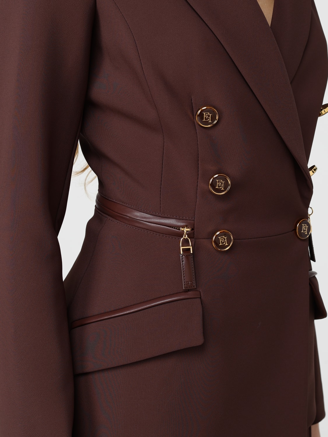 ELISABETTA FRANCHI JACKET: Blazer woman Elisabetta Franchi, Brown - Img 4