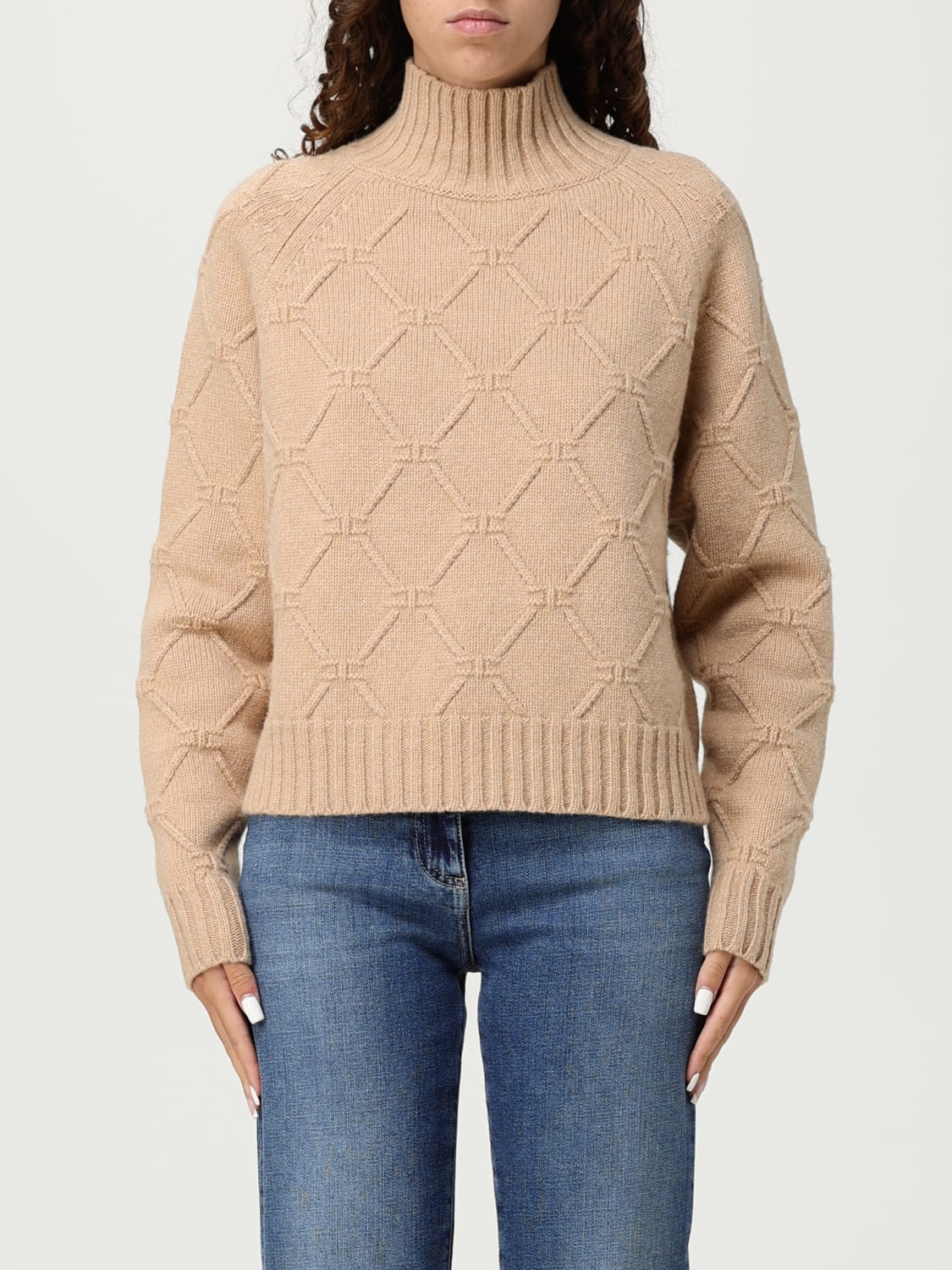 ELISABETTA FRANCHI SWEATER: Sweater woman Elisabetta Franchi, Honey - Img 1