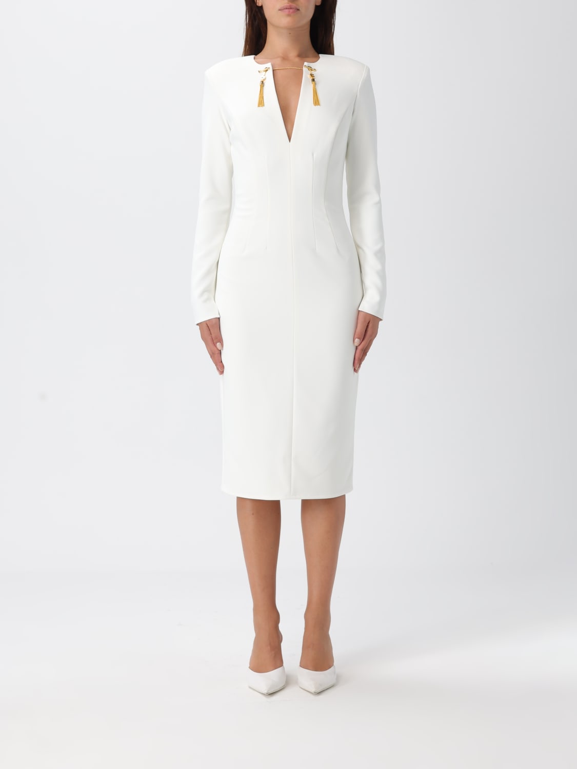ELISABETTA FRANCHI ROBE: Robes femme Elisabetta Franchi, Ivoir - Img 1