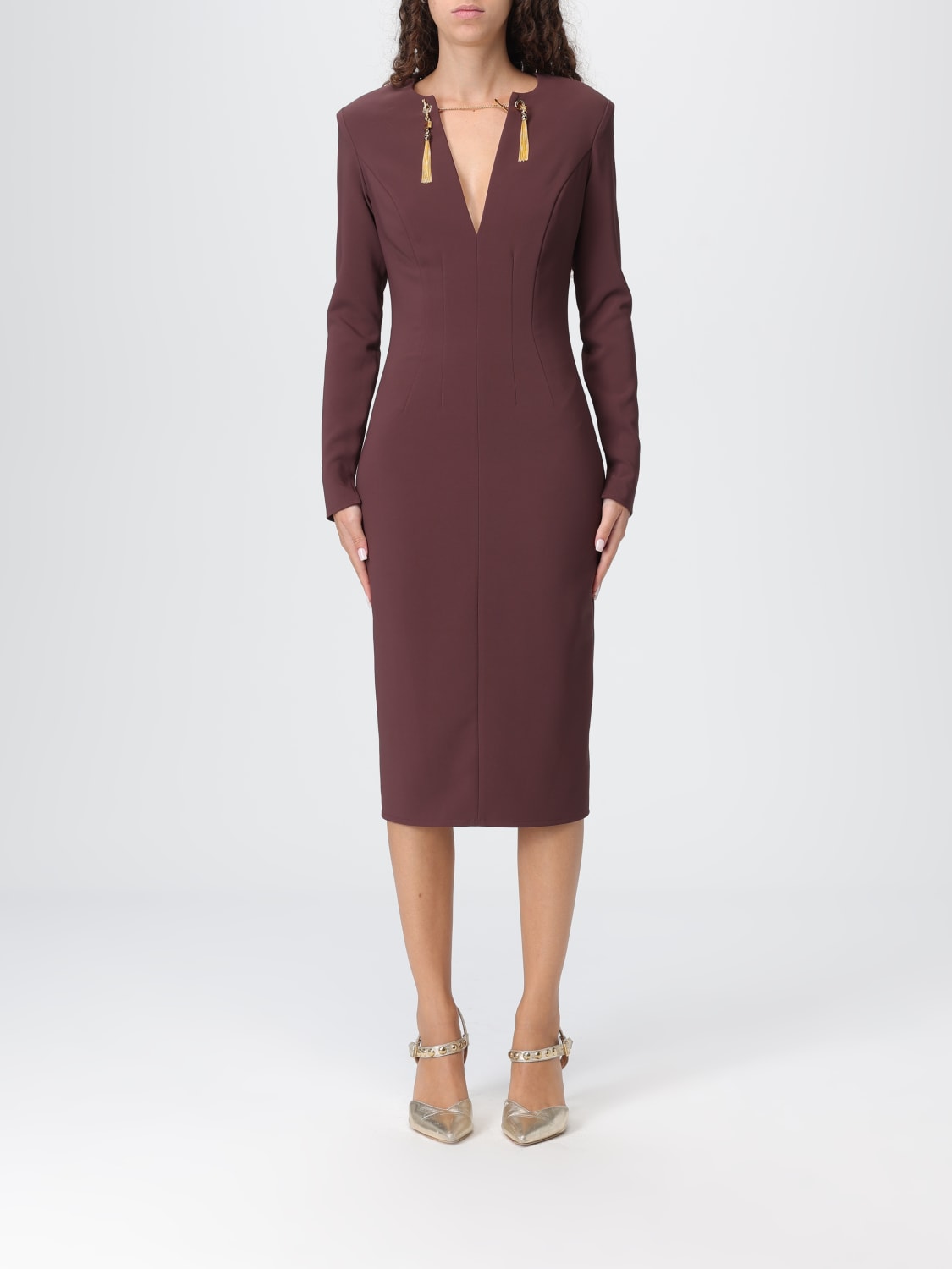 ELISABETTA FRANCHI DRESS: Dress woman Elisabetta Franchi, Wine - Img 1