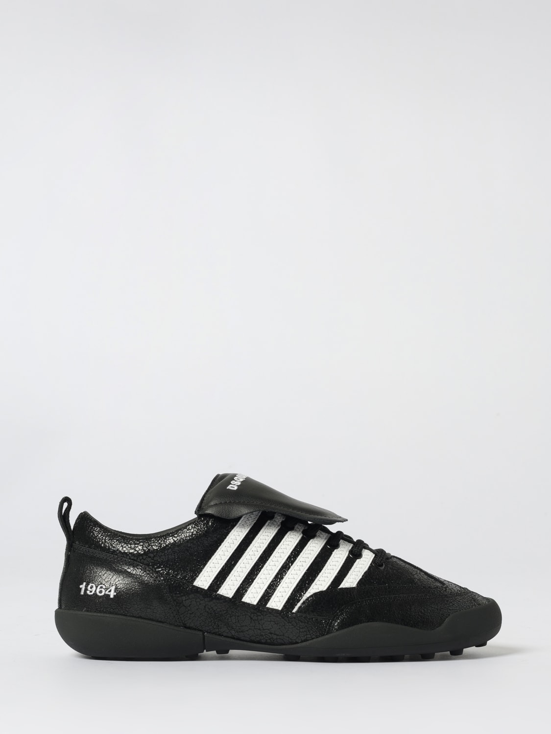 DSQUARED2 SNEAKERS: Sneakers Soccer Dsquared2 in pelle cracklè , Nero - Img 1