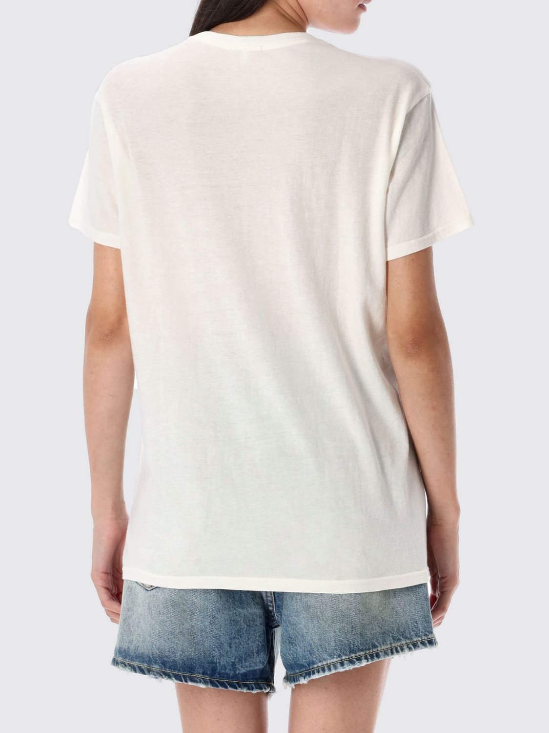 R13 T-SHIRTS: T-shirt in cotone e cashmere con slogan R13, Beige - Img 2