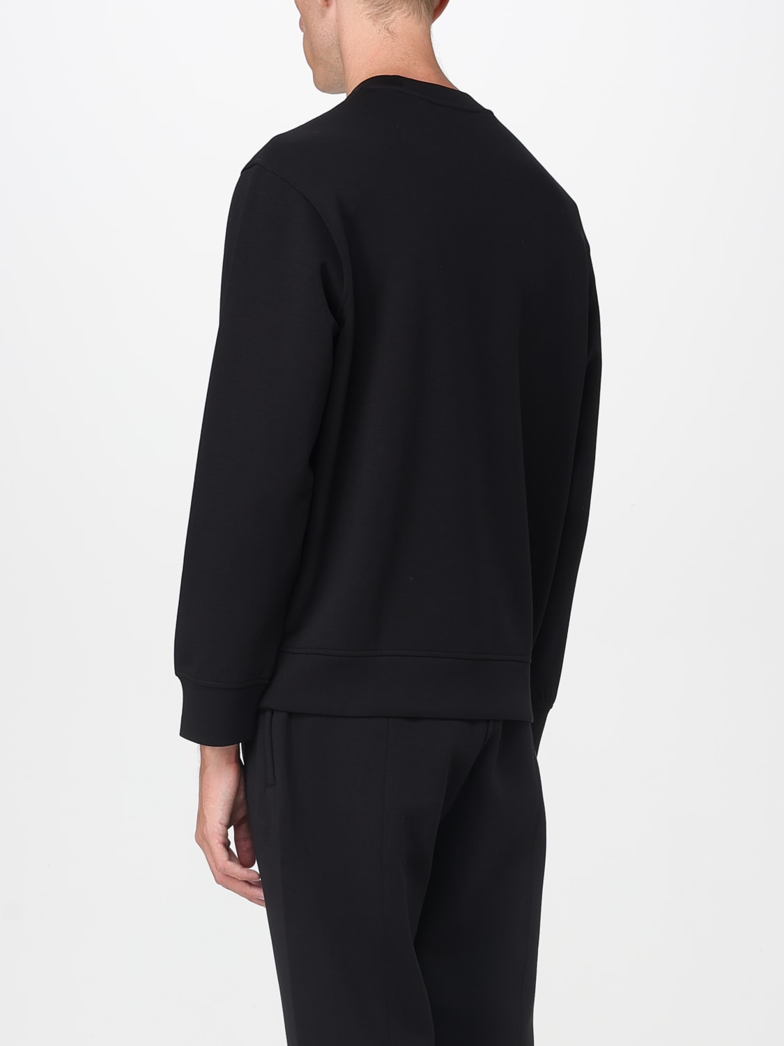 EMPORIO ARMANI FELPA: Felpa basoc Emporio Armani in cotone organico , Nero - Img 3