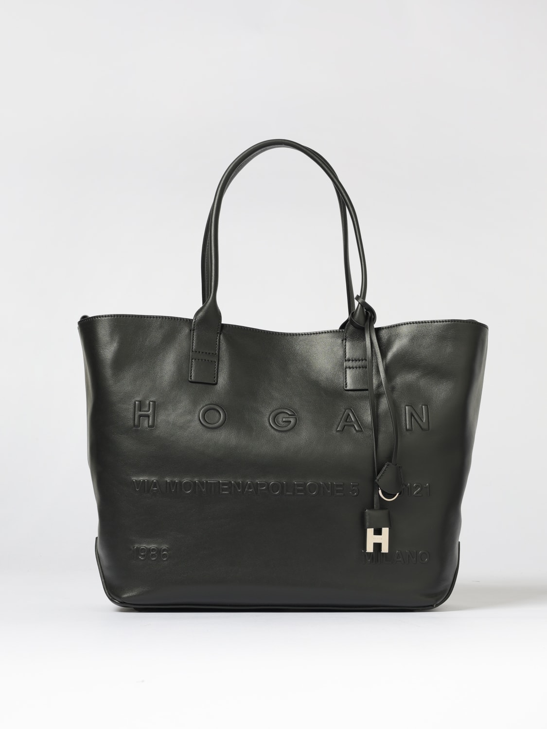 HOGAN BORSA A MANO: Borsa a spalla in pelle Hogan, Nero - Img 1