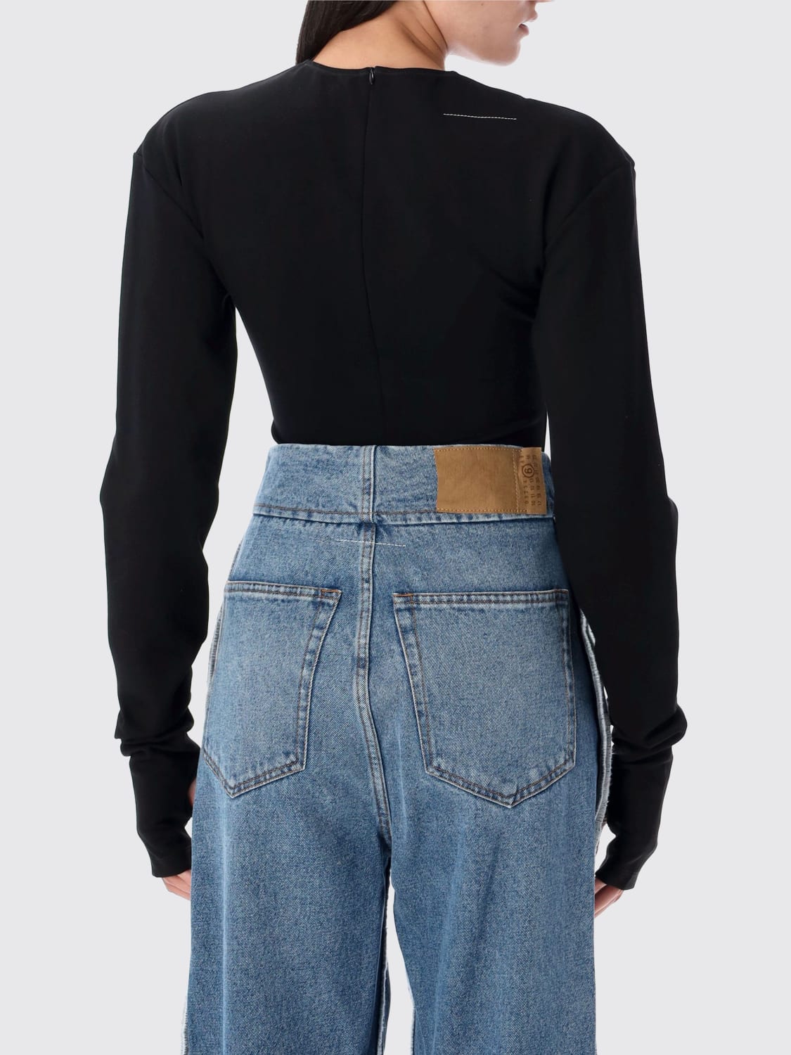 MM6 MAISON MARGIELA TOP: Bodysuit woman Mm6 Maison Margiela, Black - Img 2