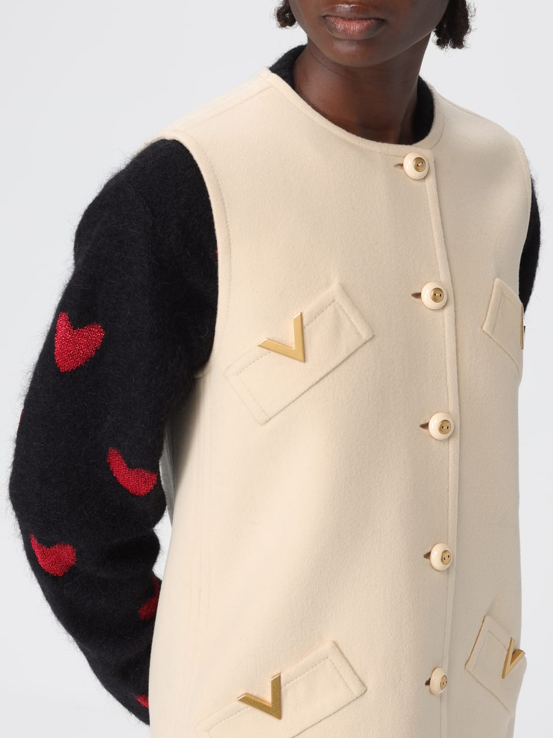 VALENTINO GILET: Veste femme Valentino, Beige - Img 5