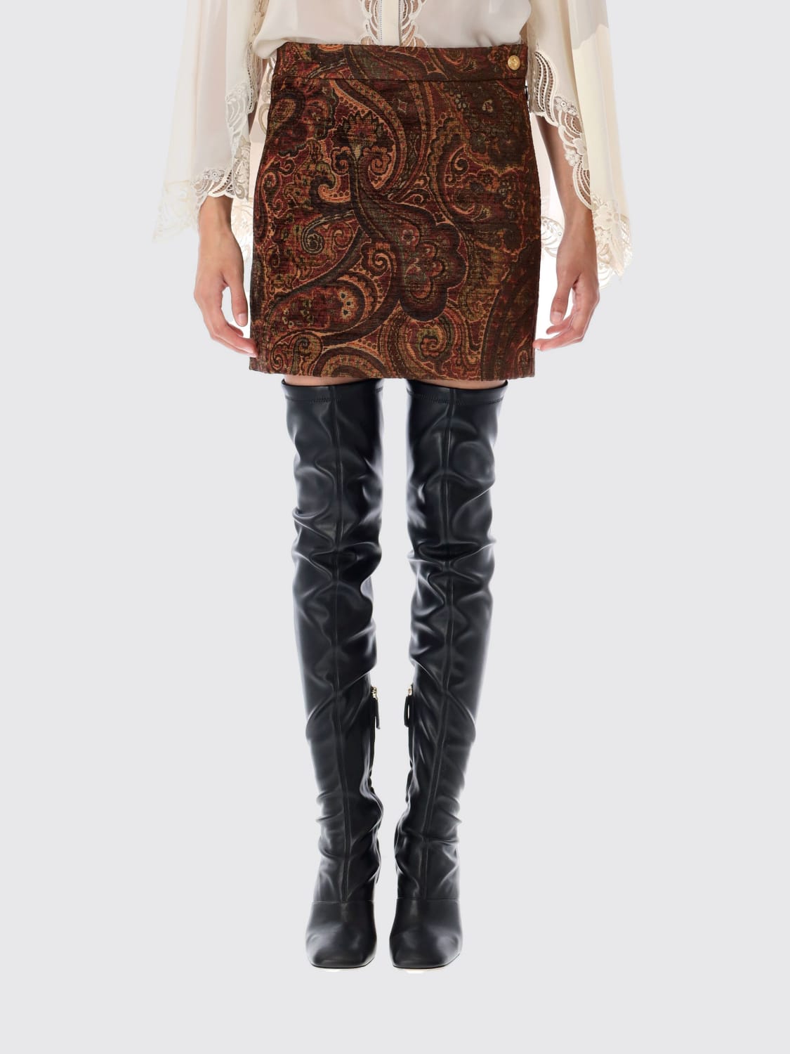 CHLOÉ GONNA: Gonna mini Chloé in misto cotone con stampa , Fantasia - Img 1