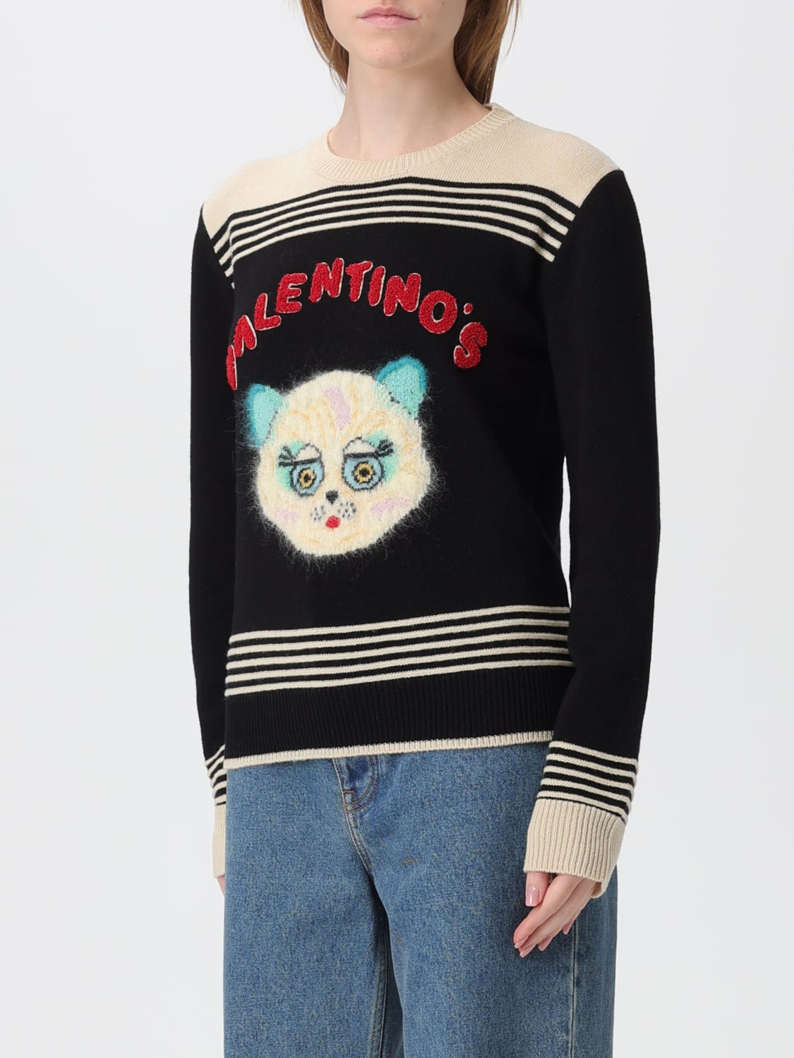 VALENTINO MAGLIA: Pullover Valentino in cotone , Nero - Img 4