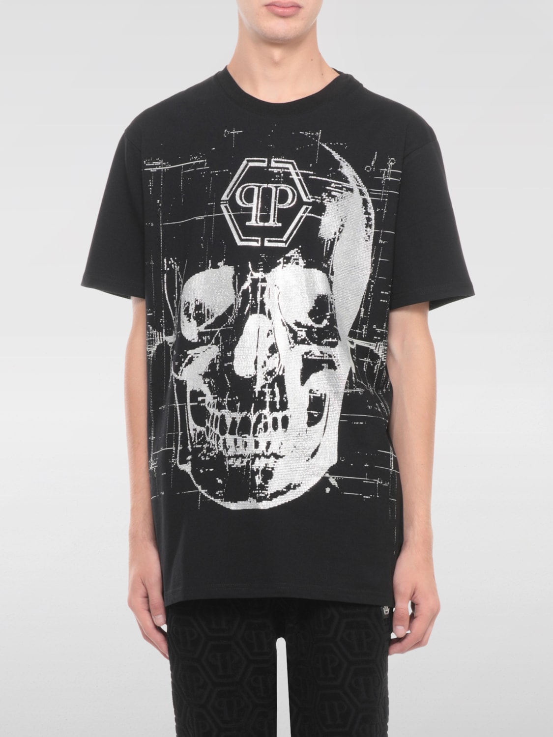 PHILIPP PLEIN T恤: T恤 男士 Philipp Plein, 黑色 - Img 1