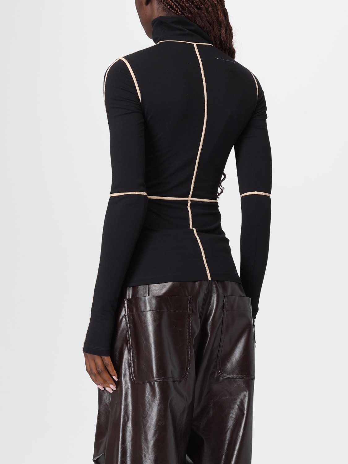 MM6 MAISON MARGIELA TOP: Bodysuit woman Mm6 Maison Margiela, Black - Img 3