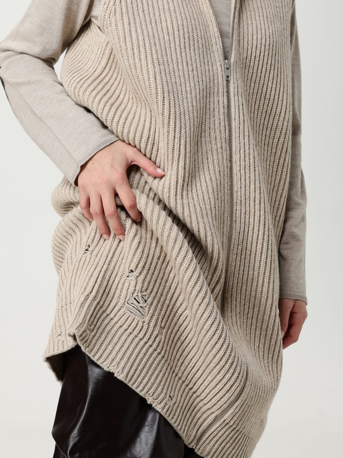 MM6 MAISON MARGIELA SWEATER: Jacket woman Mm6 Maison Margiela, Beige - Img 5