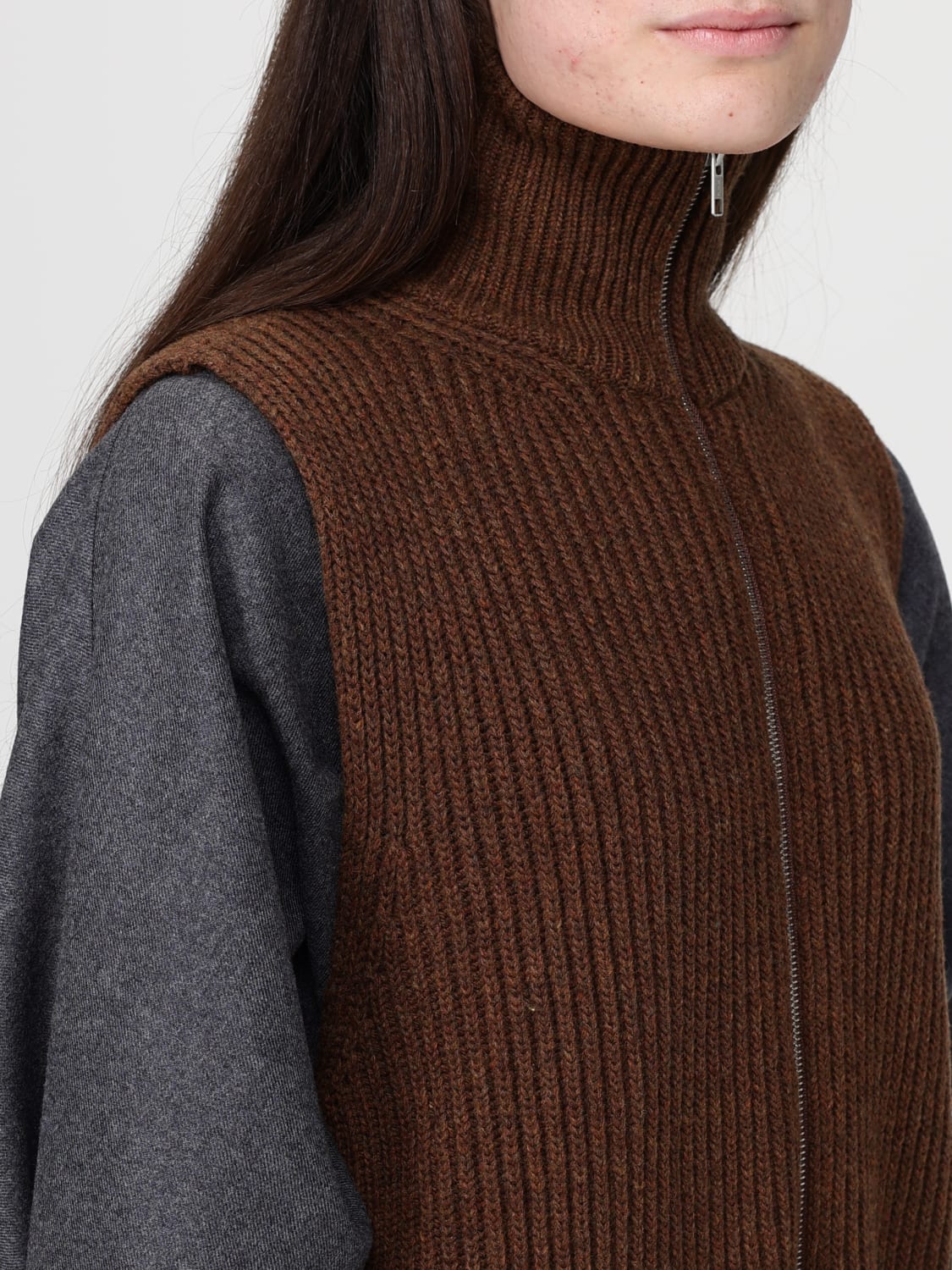 MM6 MAISON MARGIELA JERSEY: Chaqueta mujer Mm6 Maison Margiela, Marrón - Img 5