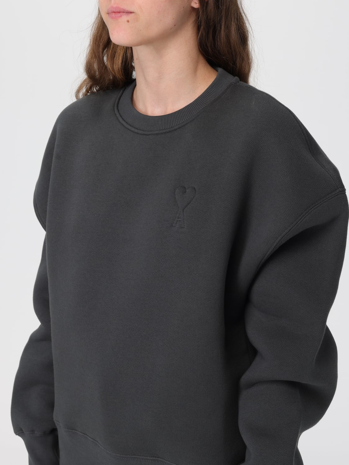 AMI PARIS SUDADERA: Sudadera mujer Ami Paris, Carbón - Img 3