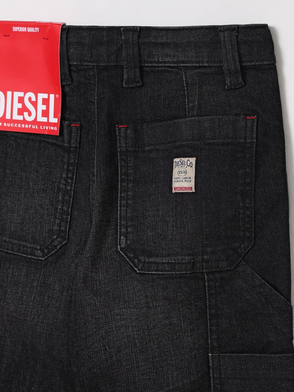 DIESEL JEANS: Jeans culotte Diesel in denim stretch , Nero - Img 3