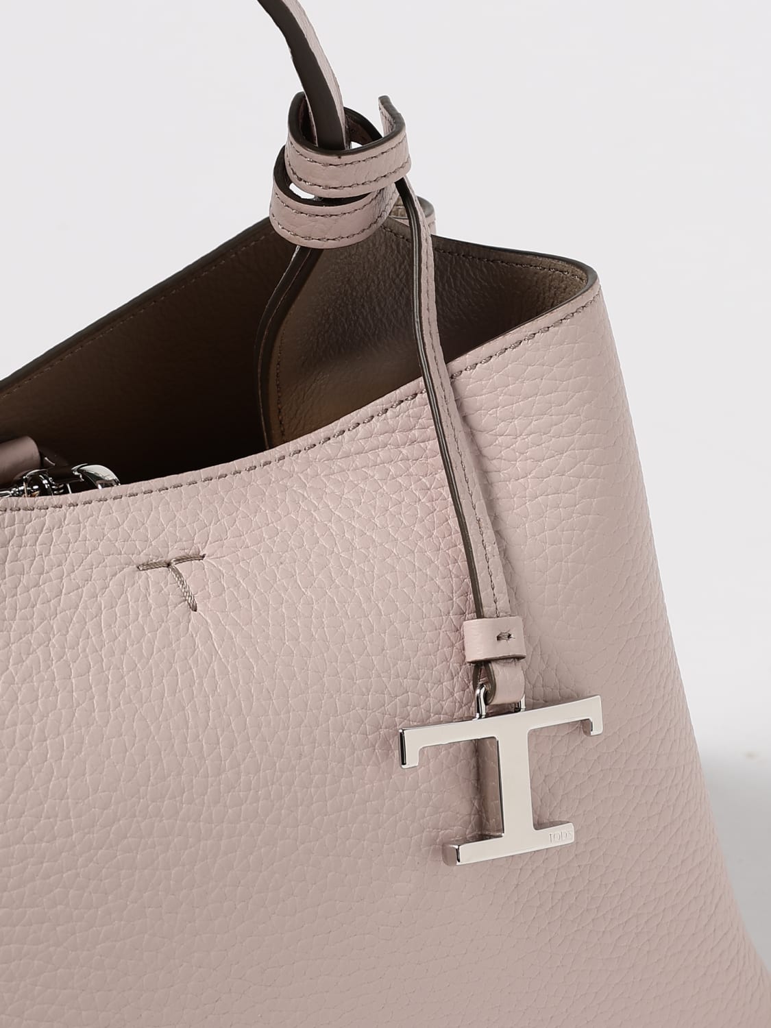 TOD'S BORSA A MANO: Borsa a mano in pelle di vitello a grana Tod's, Rosa - Img 4