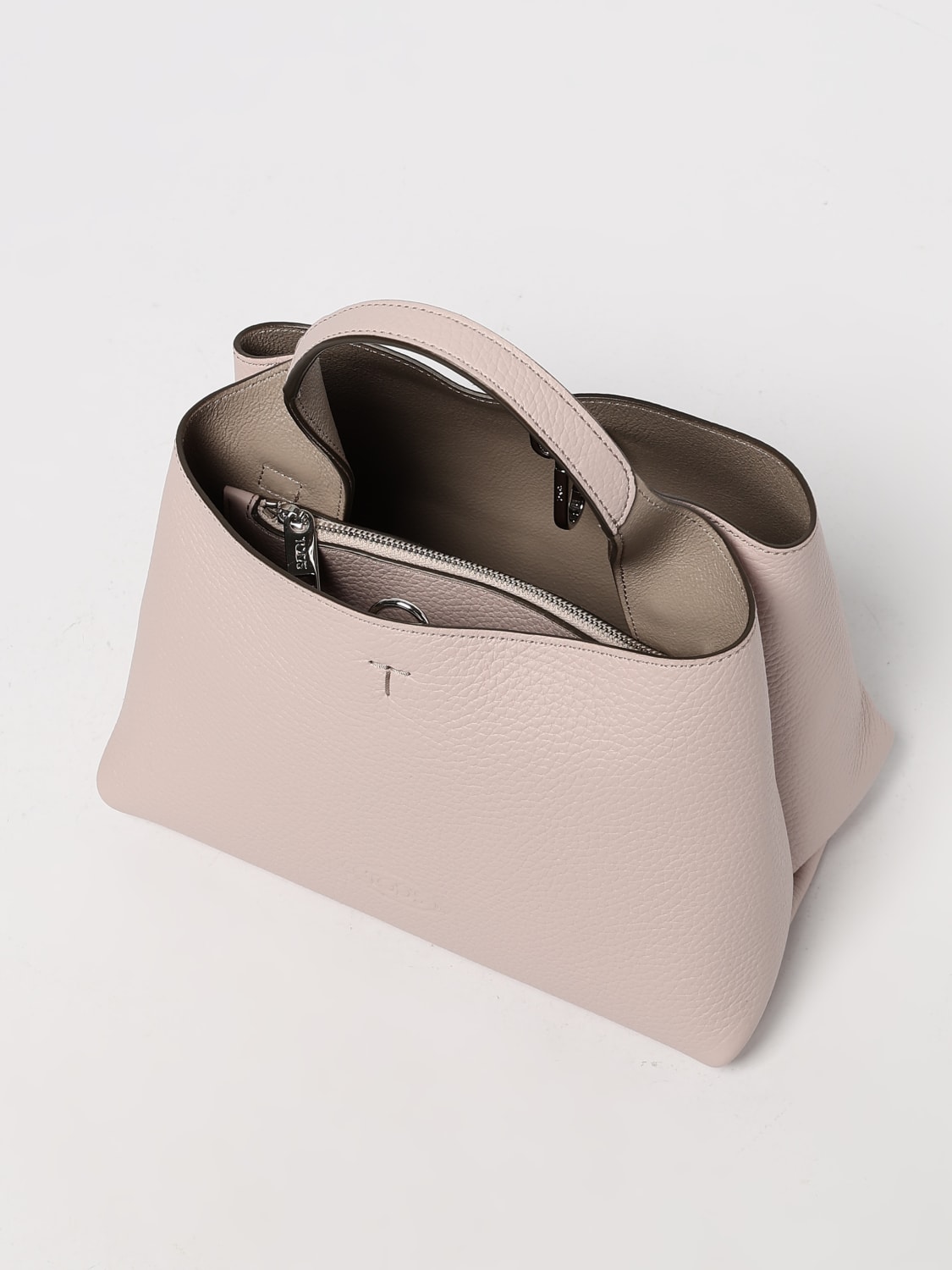 TOD'S BORSA A MANO: Borsa a mano in pelle di vitello a grana Tod's, Rosa - Img 5