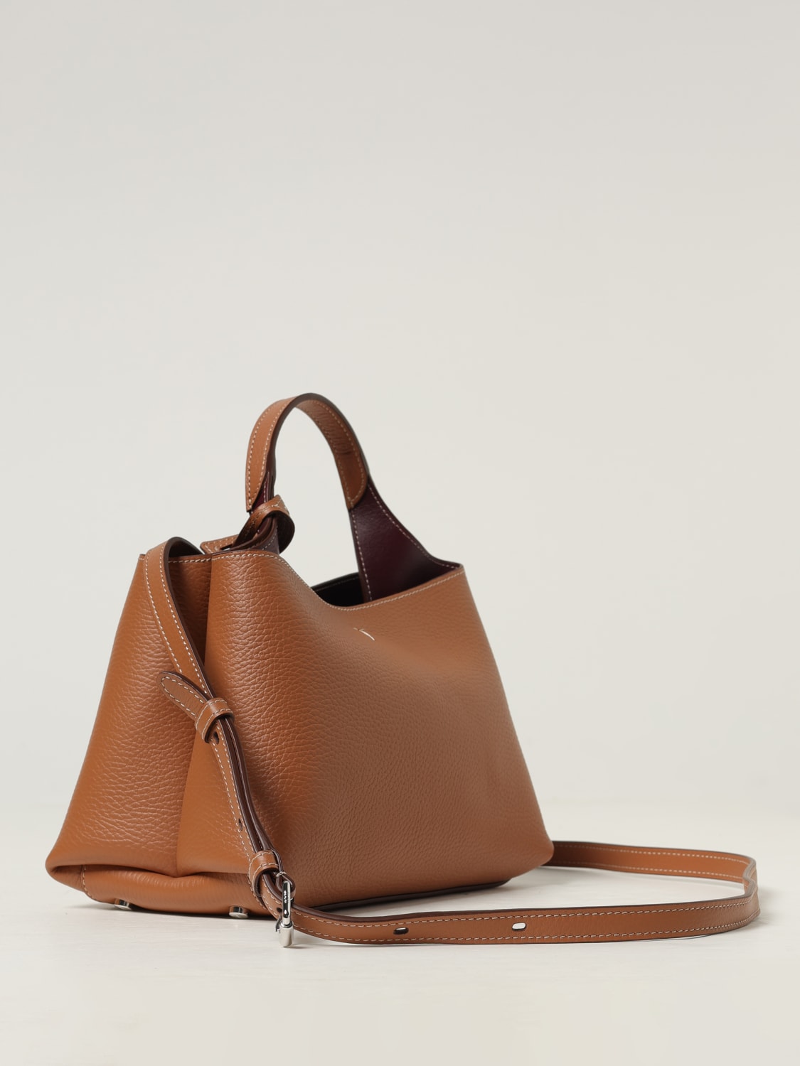 TOD'S BORSA A MANO: Borsa a mano in pelle di vitello a grana Tod's, Marrone - Img 2