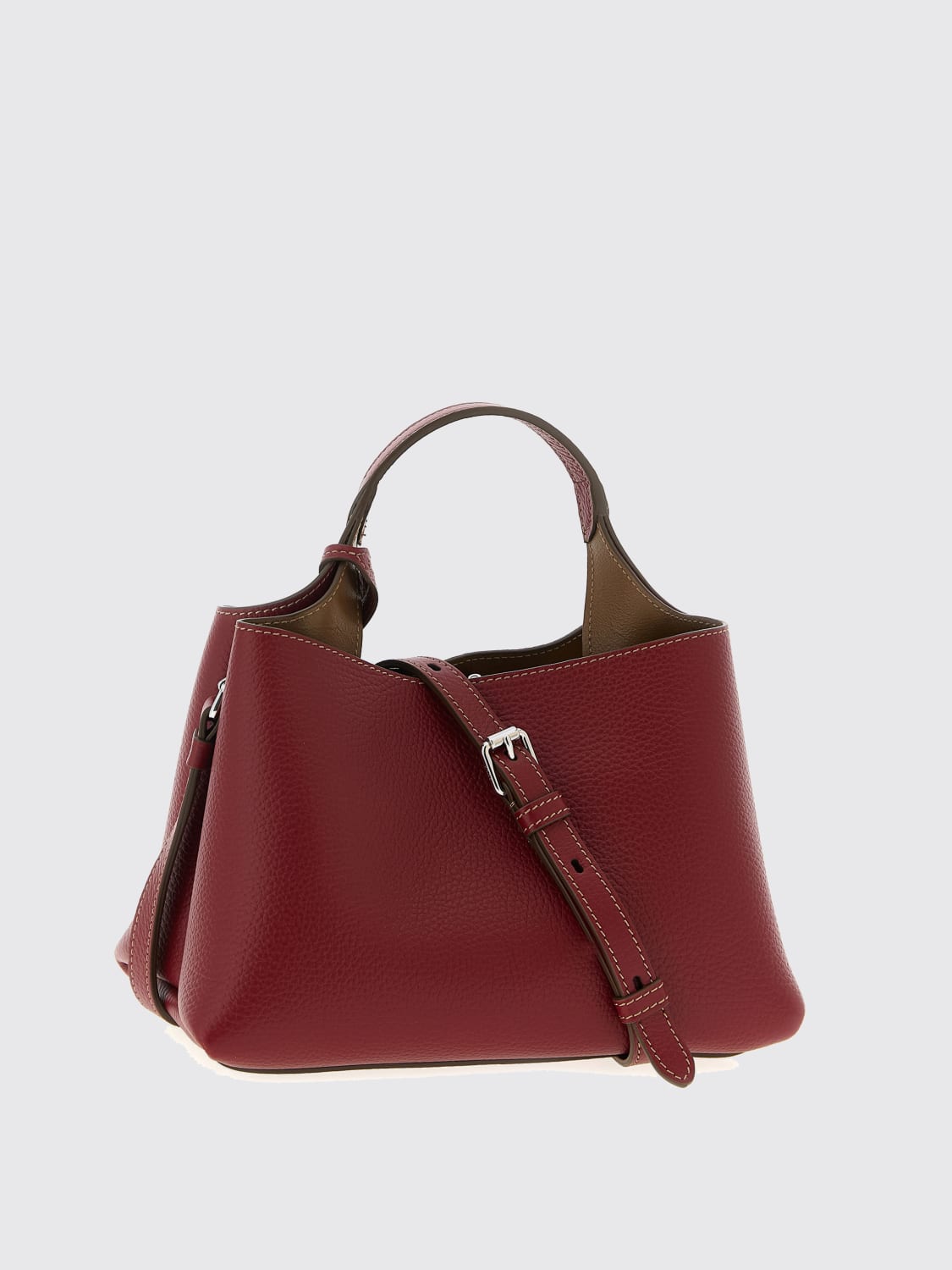 TOD'S BORSA A MANO: Borsa a mano in pelle di vitello a grana Tod's, Bordeaux - Img 2