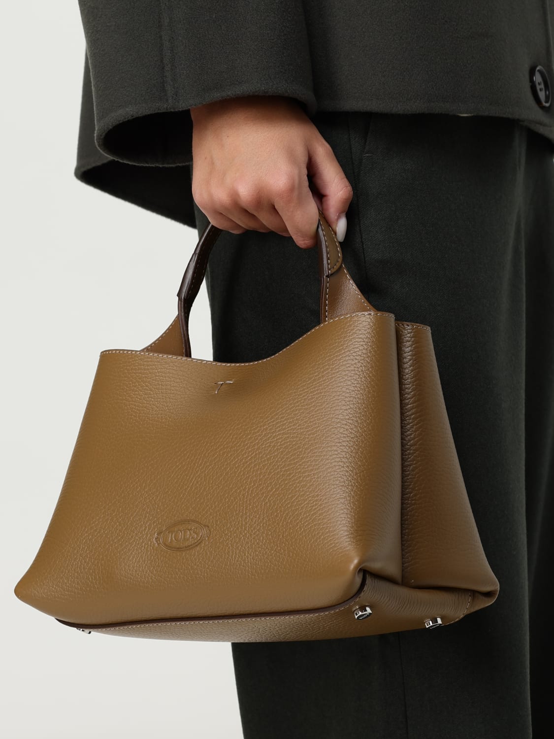 TOD'S BORSA A MANO: Borsa a mano in pelle di vitello a grana Tod's, Cuoio - Img 2
