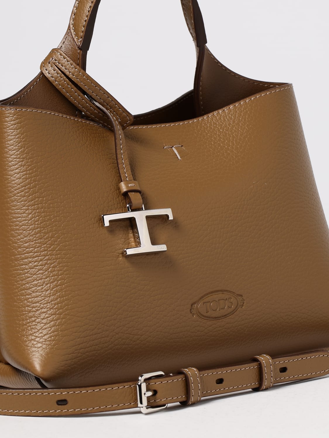 TOD'S BORSA A MANO: Borsa a mano in pelle di vitello a grana Tod's, Cuoio - Img 4
