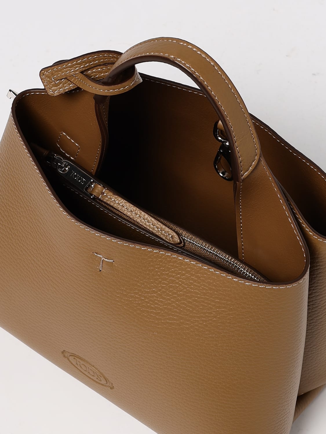 TOD'S BORSA A MANO: Borsa a mano in pelle di vitello a grana Tod's, Cuoio - Img 5