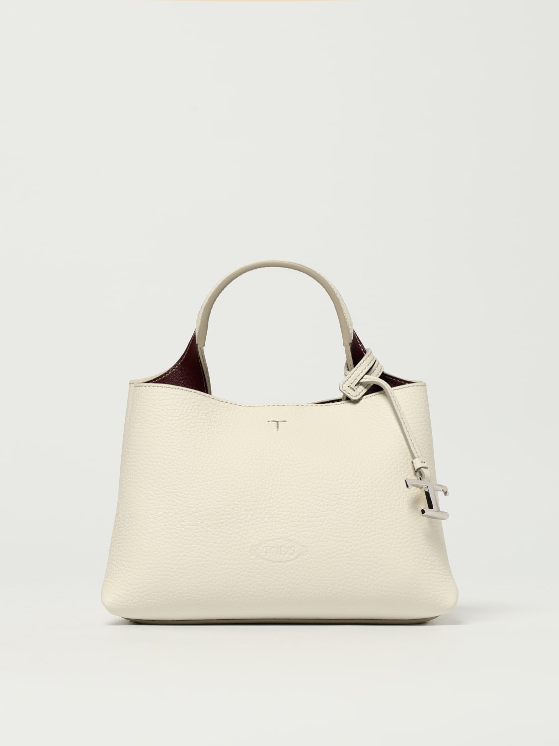 TOD'S BORSA A MANO: Borsa a mano in pelle di vitello a grana Tod's, Bianco 1 - Img 1