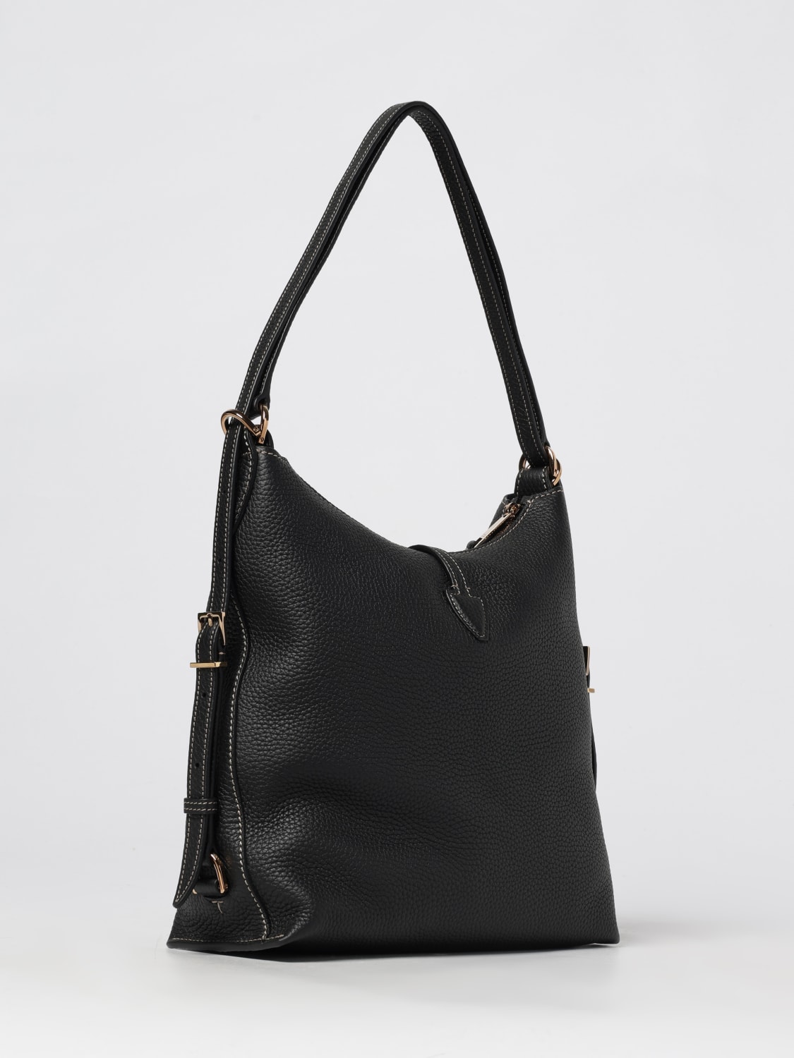 TOD'S BORSA A SPALLA: Borsa a spalla in pelle a grana T Timeless Tod's, Nero - Img 2