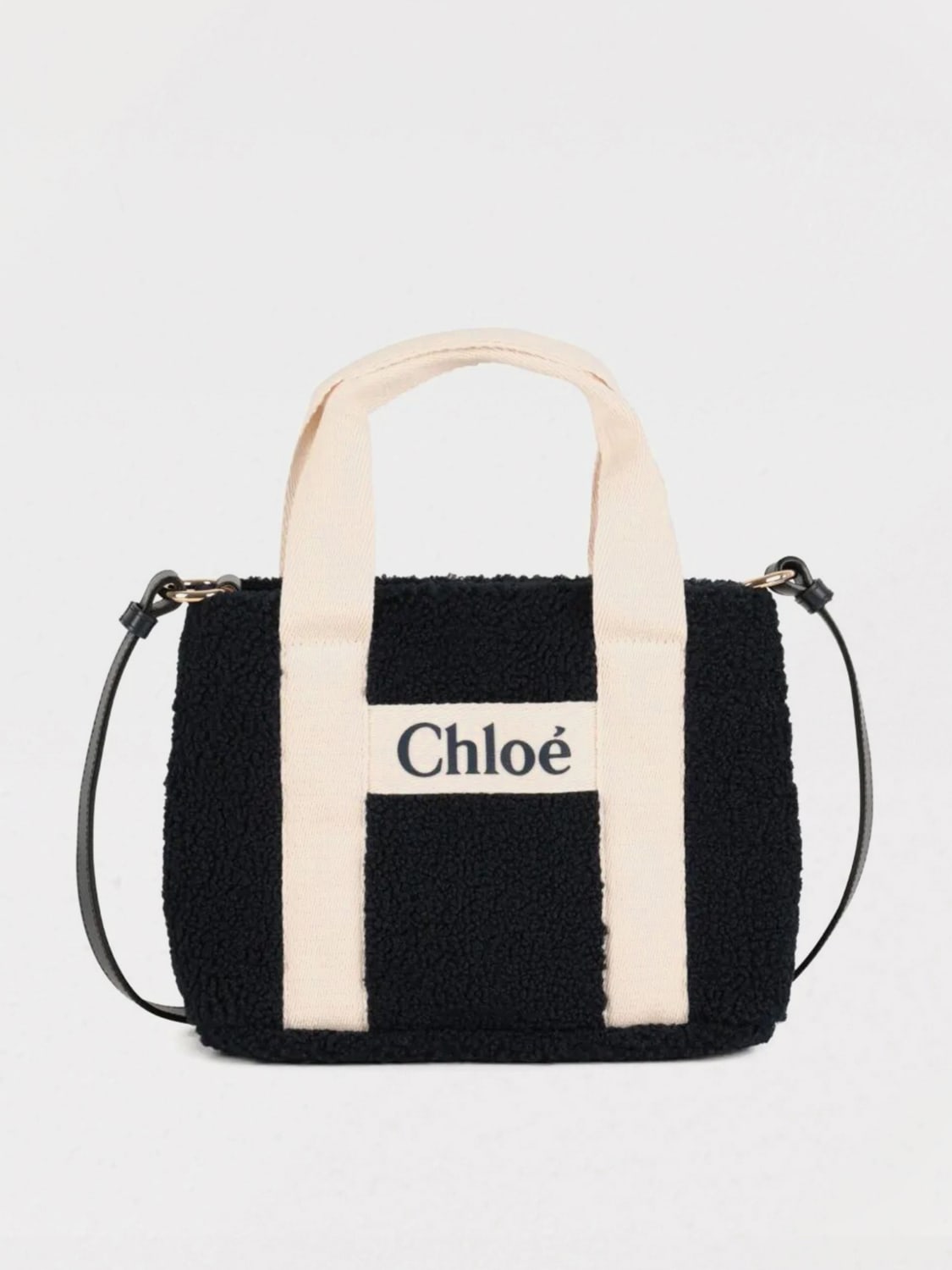 CHLOÉ BORSA: Borsa a mano Chloé teddy, Blue - Img 1