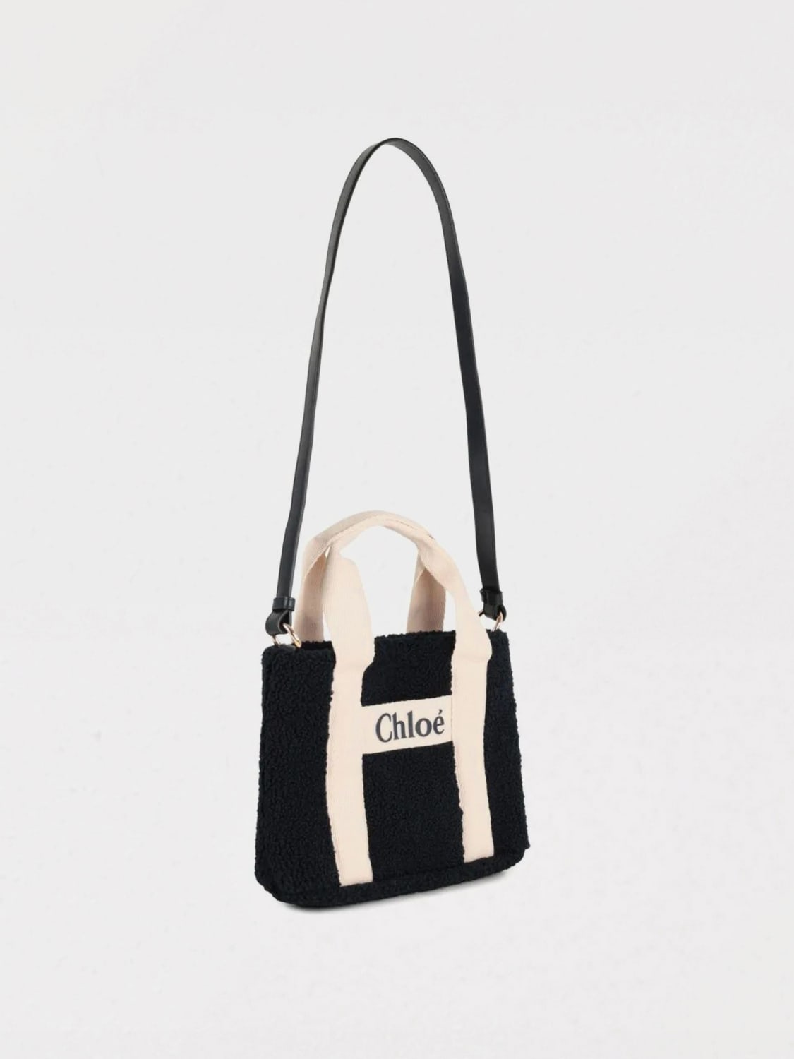 CHLOÉ BORSA: Borsa a mano Chloé teddy, Blue - Img 4