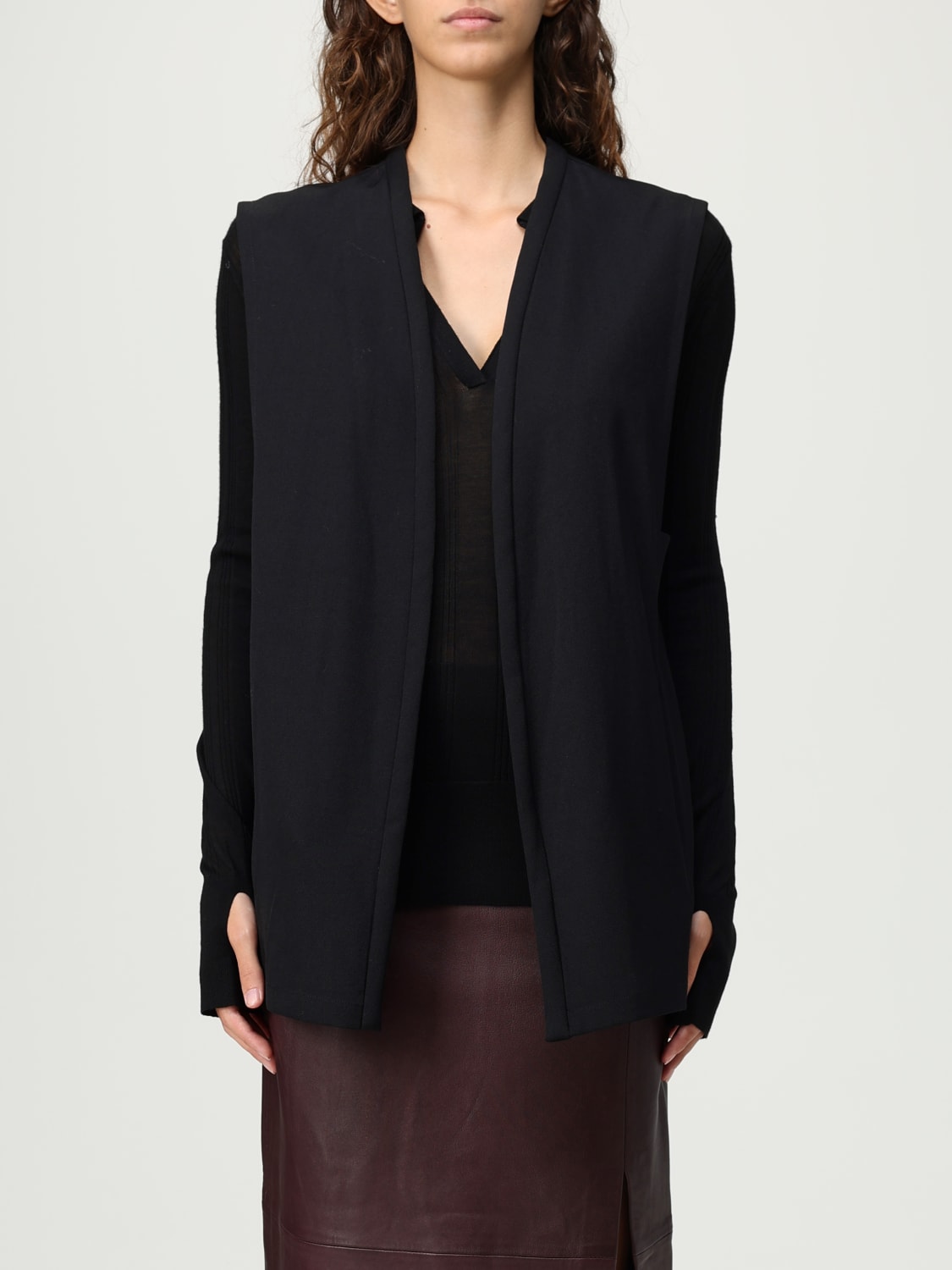 ALYSI WAISTCOAT: Waistcoat woman Alysi, Black - Img 1