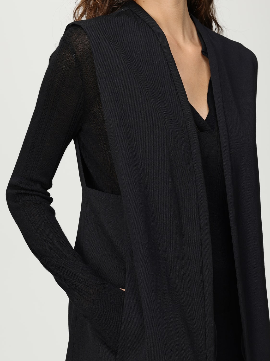 ALYSI WAISTCOAT: Waistcoat woman Alysi, Black - Img 3