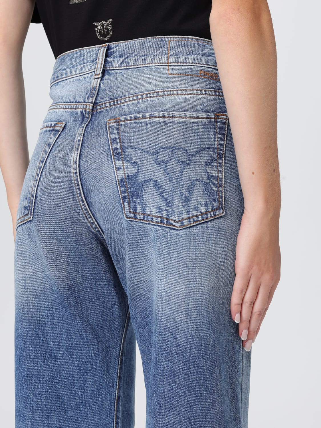 PINKO JEANS: Jeans Pinko in denim di misto cotone , Denim - Img 3