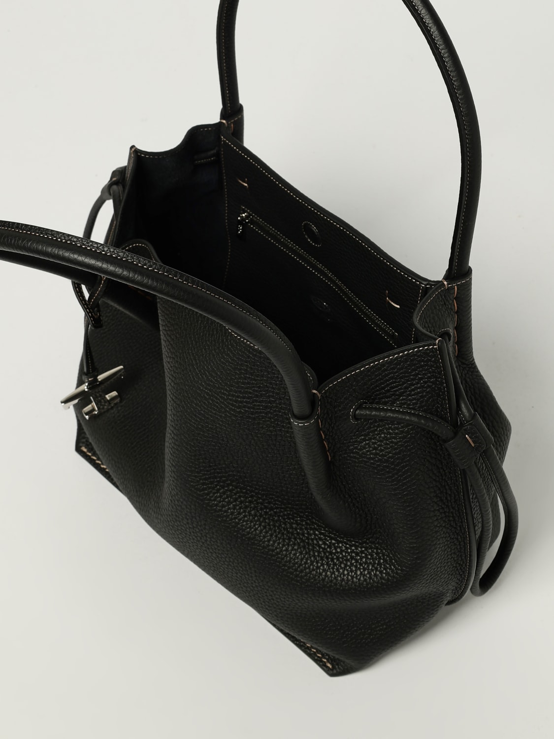TOD'S BORSA A SPALLA: Borsa Tod's in pelle martellata , Nero - Img 4