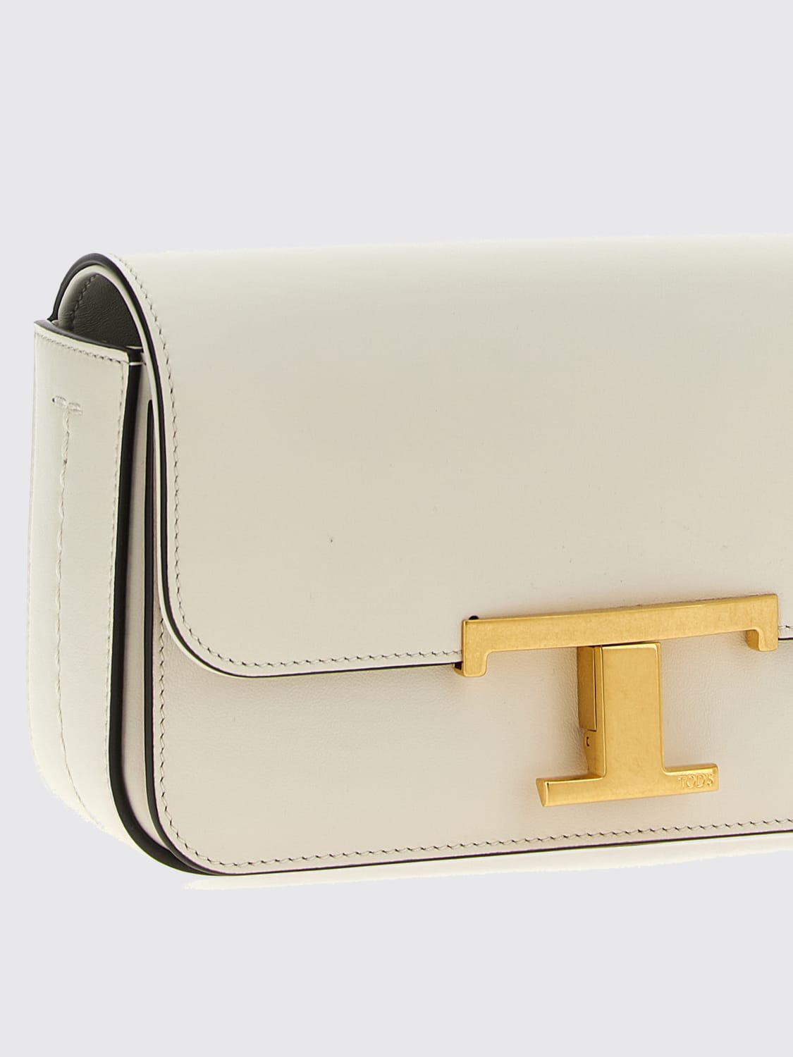 TOD'S BORSA A TRACOLLA: Borse a tracolla in pelle di vitello Timeless T Tod's, Beige - Img 3