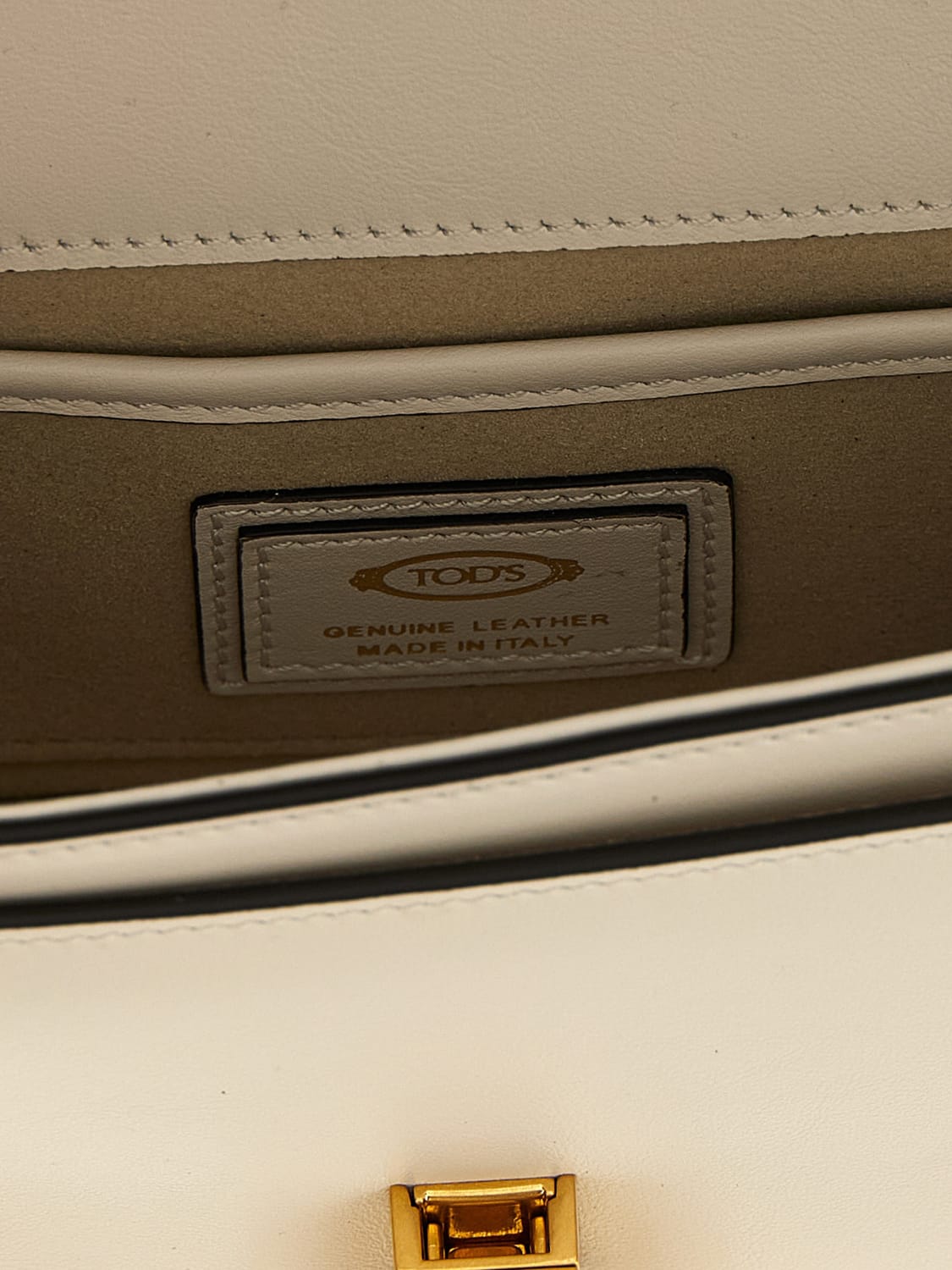 TOD'S BORSA A TRACOLLA: Borse a tracolla in pelle di vitello Timeless T Tod's, Beige - Img 4