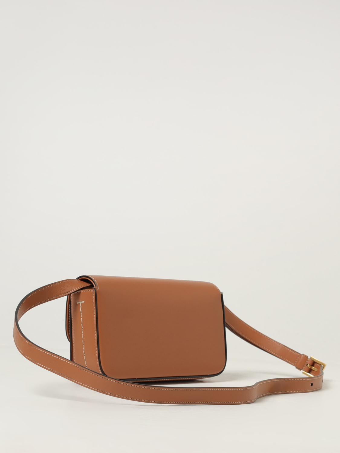 TOD'S BORSA A TRACOLLA: Borse a tracolla in pelle di vitello Timeless T Tod's, Marrone - Img 2